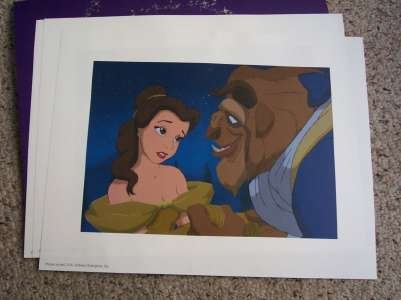 Disney Beauty & the Beast Exclusive Litho Portfolio - Up for Grabs is a beautiful 2002 Exclusive Lithograph Portfolio set featuring 4 wonderful lithographs suitable for framing featuring artwork from Beauty and the Beast .Each Litho measures 14″ x 11″, The front of the case is a silhouette of Belle and the Beast dancing, Inside are your 4 litho’s, Very cute collectible case to keep your litho’s safe before display, They are in fantastic shape, Never framed, or on display, The adorable envelope they are in is slightly scuffed around the corners but hardly noticeable, due to normal ware from moving otherwise in wonderful condition and ready for display for your collection today!